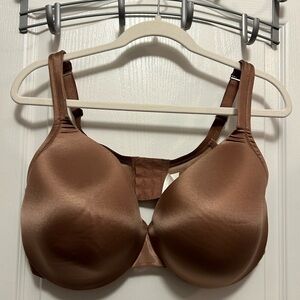 Cacique Lightly Lined Full Coverage Bra 42DDD brown tan Nude Underwire satin